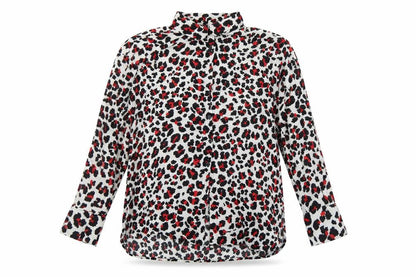 Zara Womens Grey Animal Print Viscose Basic Button-Up Size M Collared - Leopard Print
