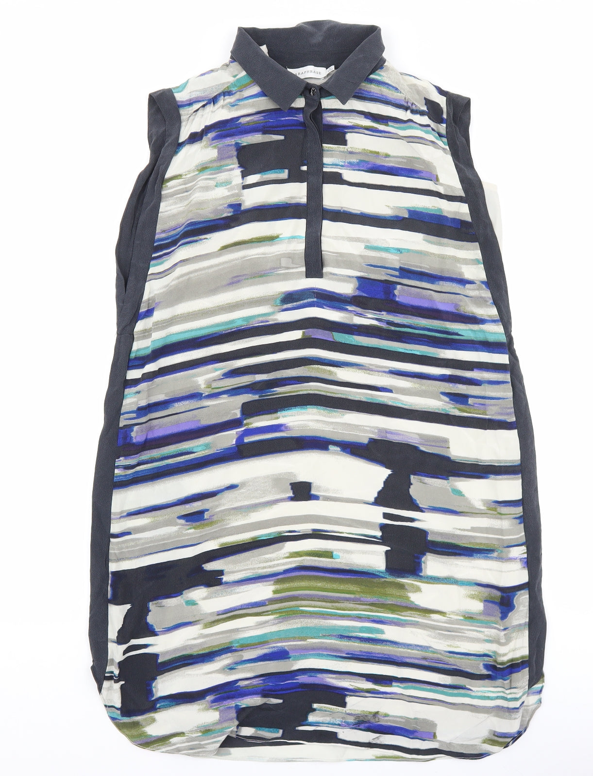 Paraphrase Womens Multicoloured Geometric Polyester Shirt Dress Size XS Collared Button