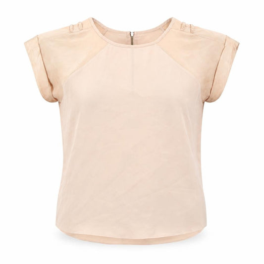 River Island Womens Beige Polyester Basic Blouse Size 10 Round Neck