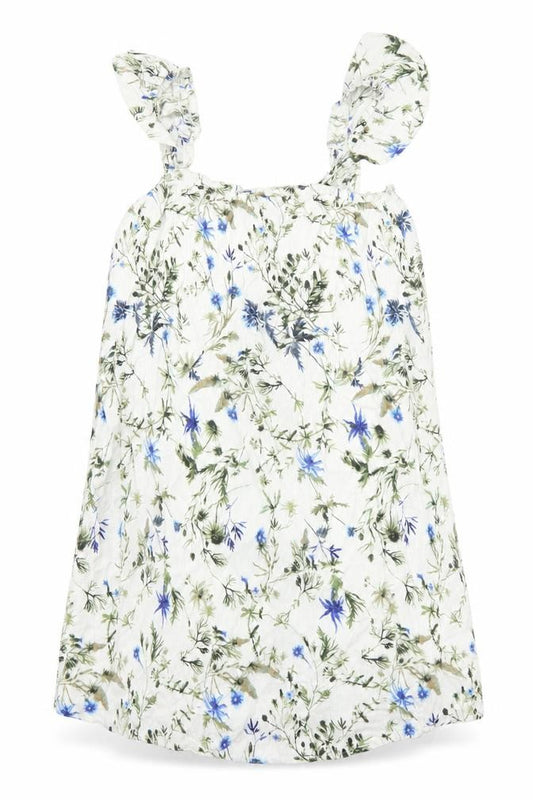Primark Womens White Floral Polyester A-Line Size 10 Scoop Neck Pullover