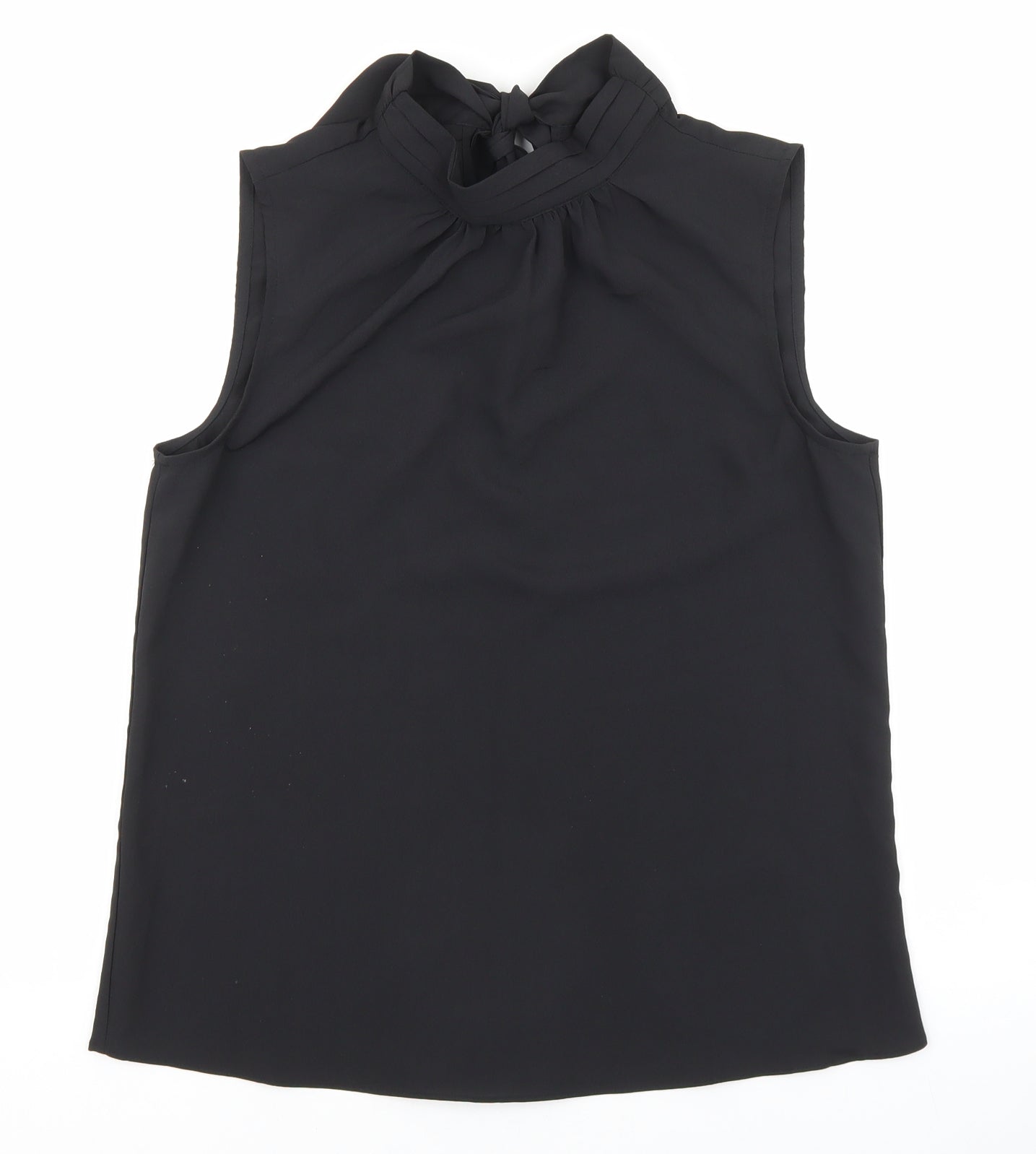 H&M Womens Black Polyester Basic Blouse Size S Mock Neck