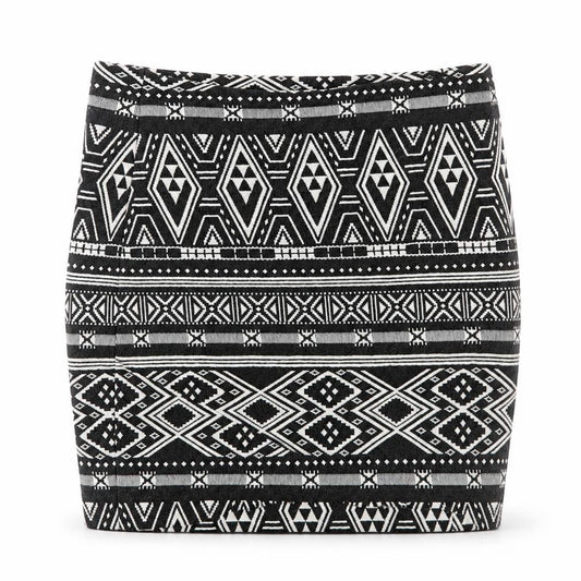 H&M Womens Black Geometric Polyester Straight & Pencil Skirt Size S