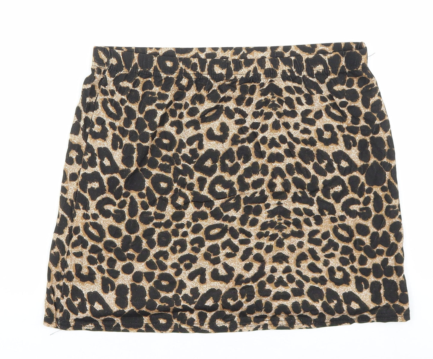 Preworn Womens Brown Animal Print Polyester Bandage Skirt Size XL - Leopard Pattern
