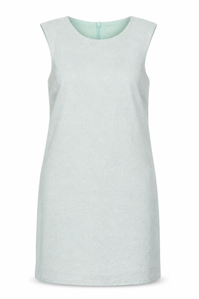 Topshop Womens Green Polyester Shift Size 8 Round Neck Zip