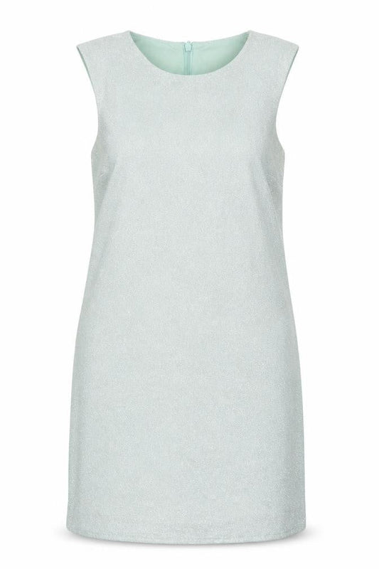 Topshop Womens Green Polyester Shift Size 8 Round Neck Zip