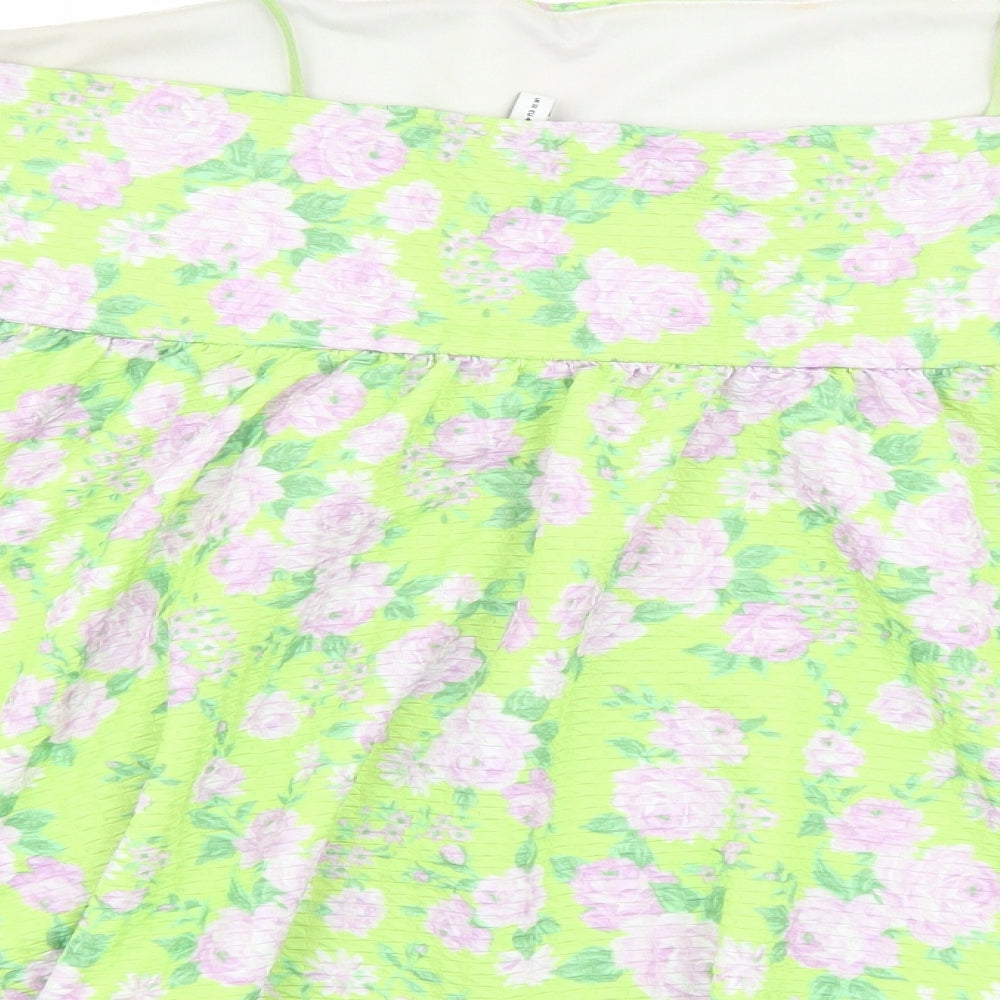 ASOS Womens Green Floral Polyester Camisole Tank Size 18 Square Neck