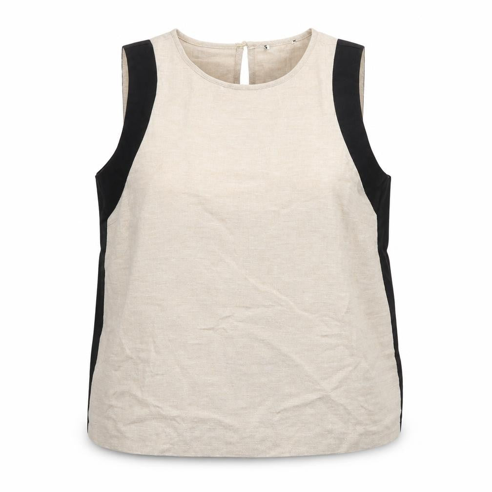 Preworn Womens Beige Polyester Basic Tank Size 16 Round Neck