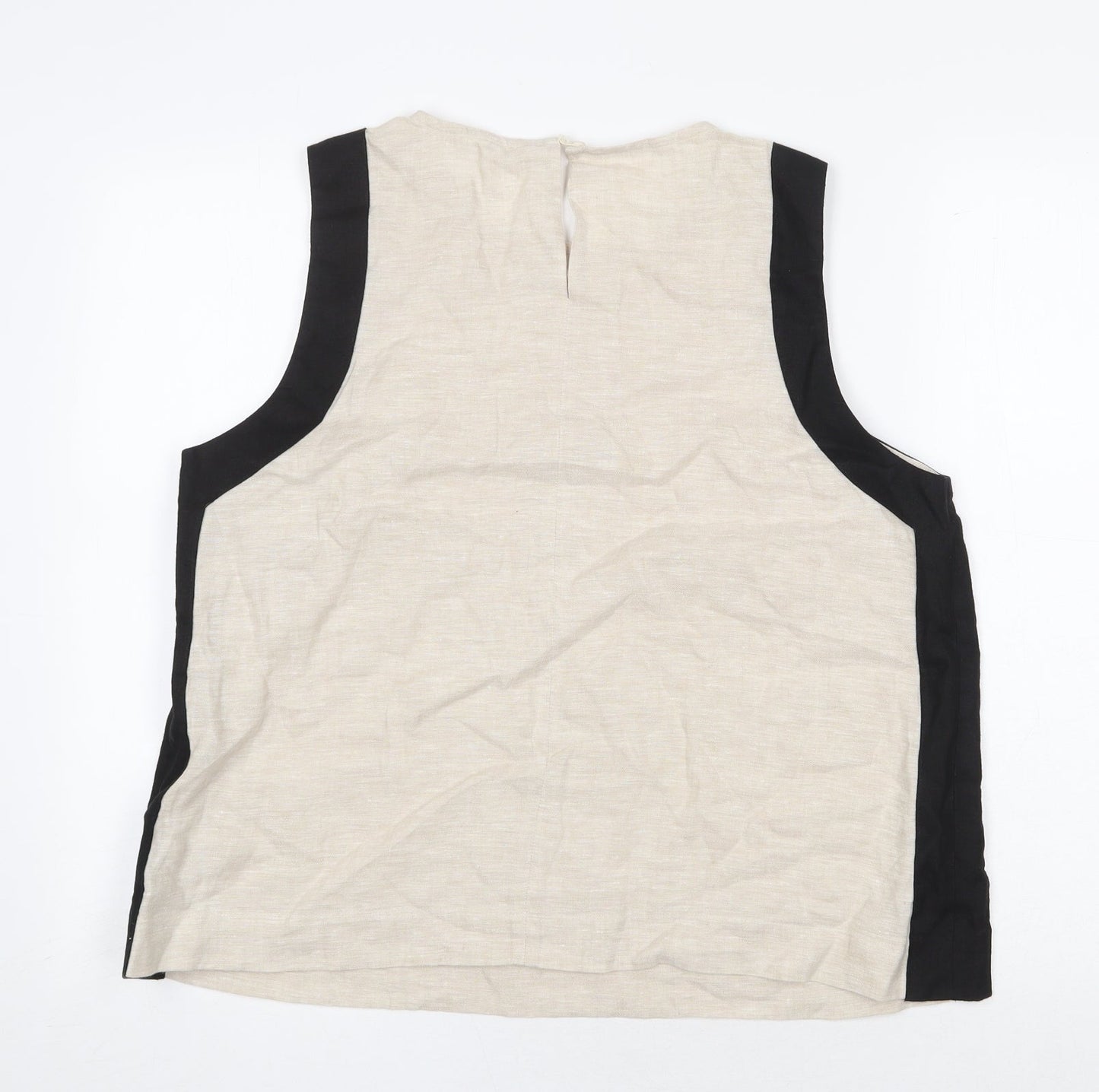 Preworn Womens Beige Polyester Basic Tank Size 16 Round Neck