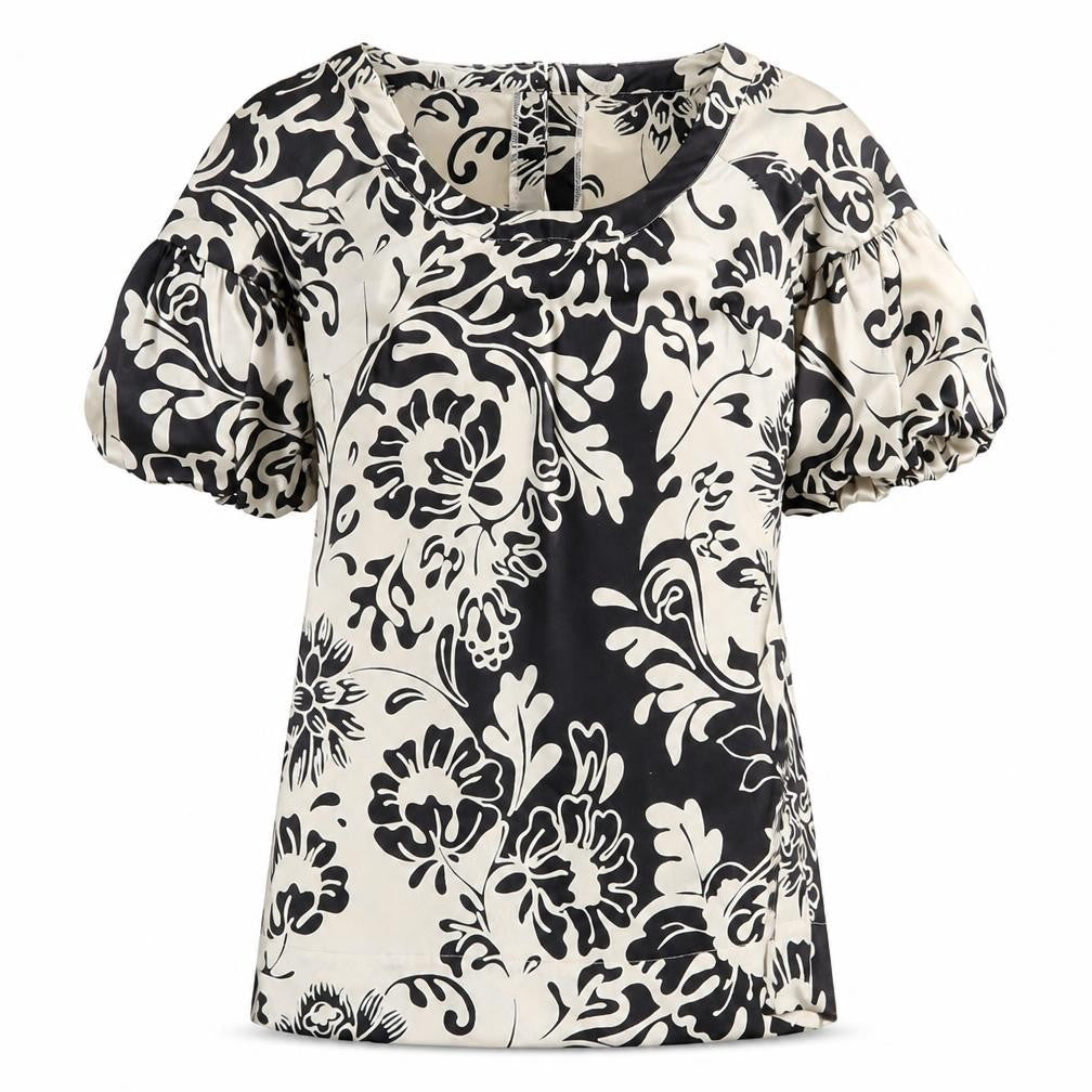 Marks & Spencer Womens Black Floral Polyester Shift Size 12 Boat Neck Button