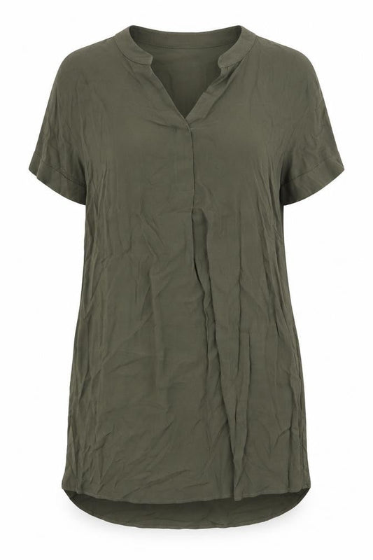 H&M Womens Green Viscose Shift Size 10 V-Neck Pullover