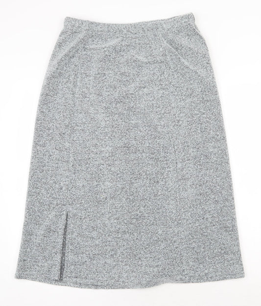 Preworn Womens Grey Polyester A-Line Skirt Size 28 in