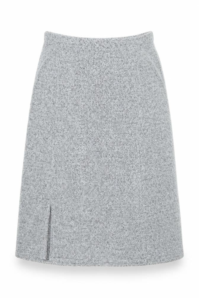 Preworn Womens Grey Polyester A-Line Skirt Size 28 in