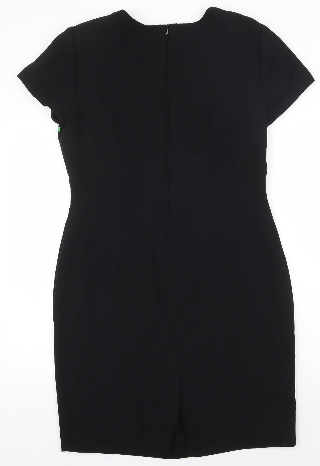 Worthington Industries Womens Black Polyester Shift Size 10 Round Neck Zip