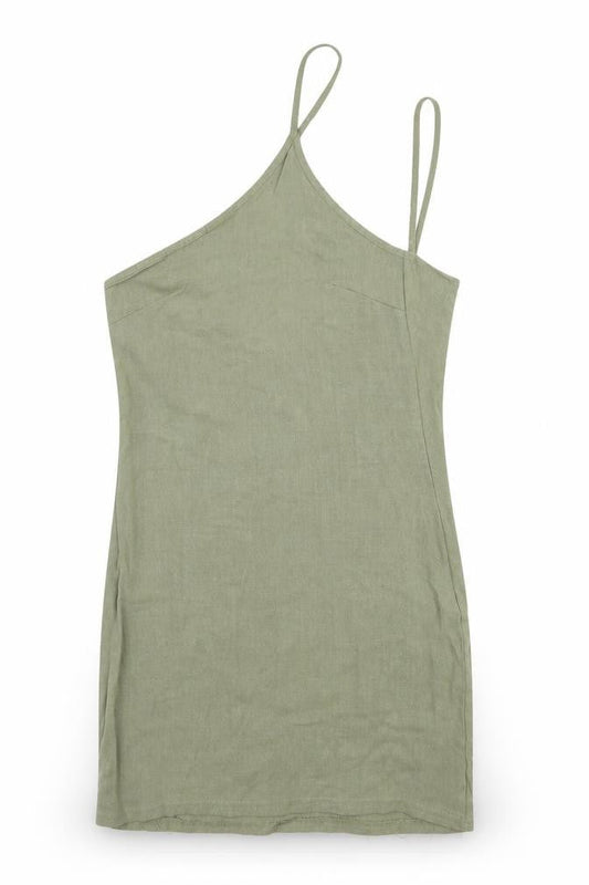 PRETTYLITTLETHING Womens Green Viscose Mini Size 6 Halter Pullover