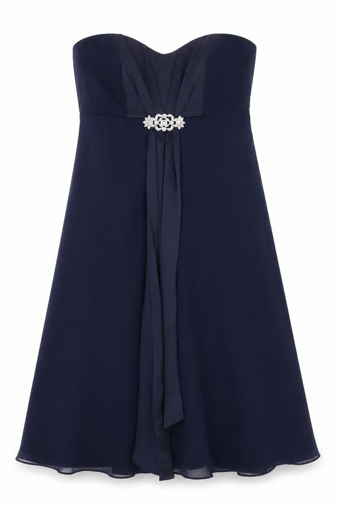 Debut Womens Blue Polyester A-Line Size 8 Sweetheart Zip
