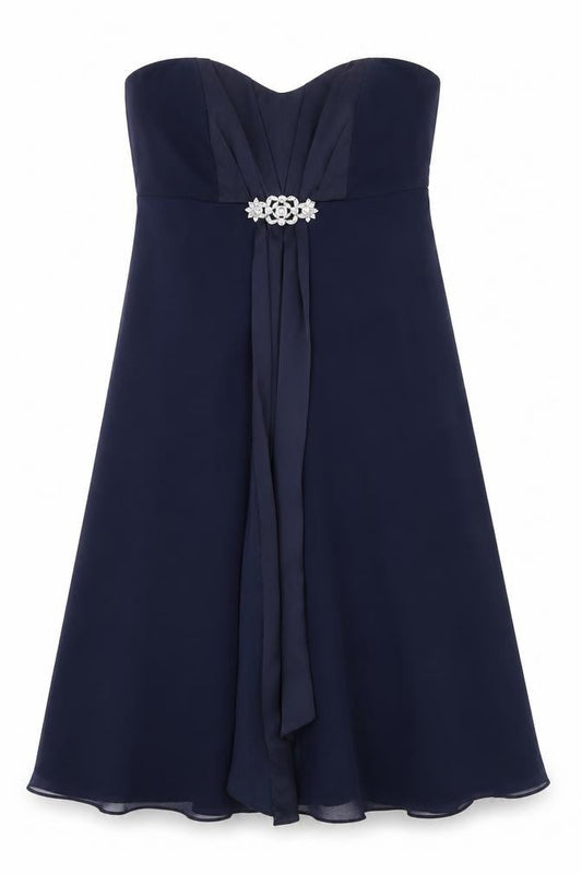 Debut Womens Blue Polyester A-Line Size 8 Sweetheart Zip
