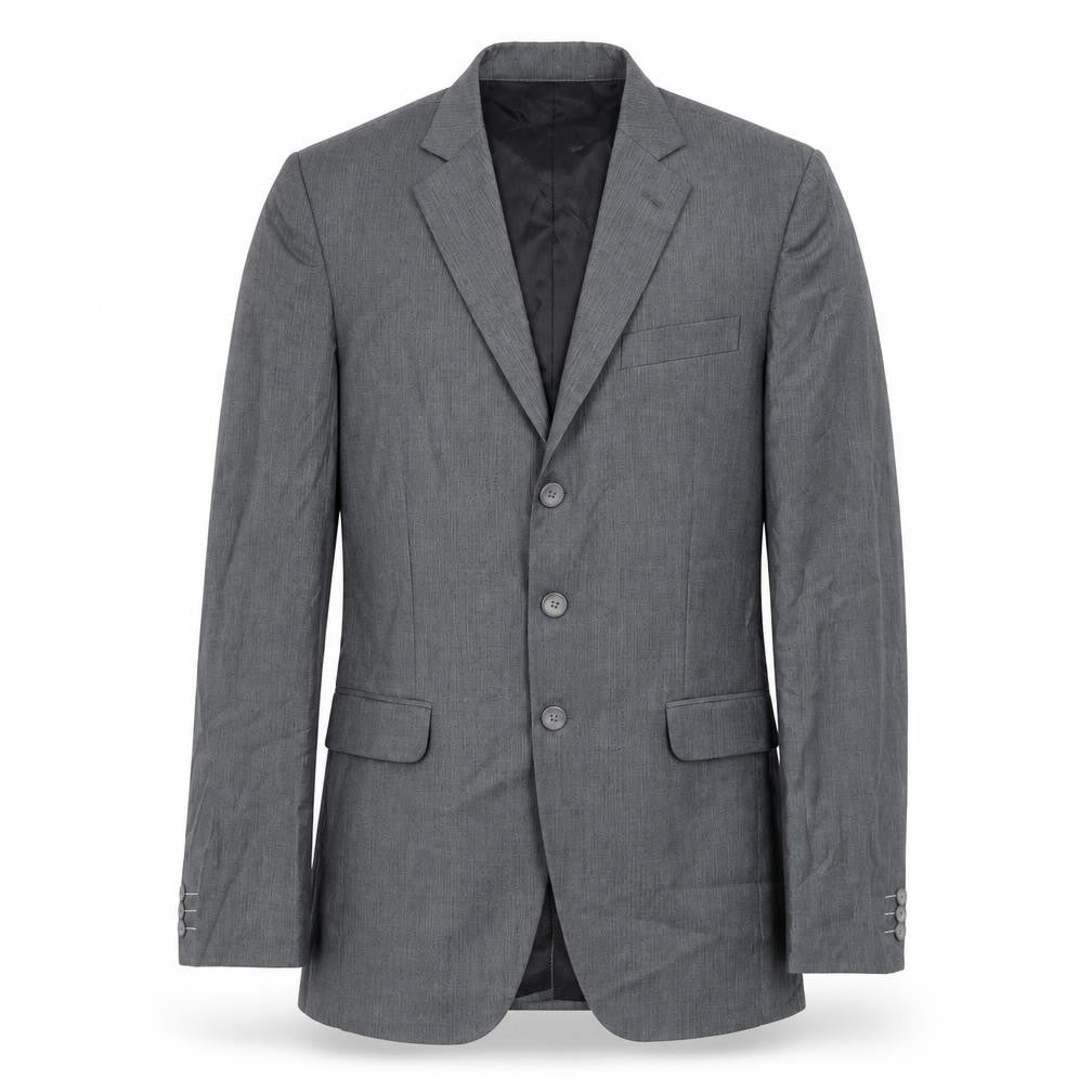 Preworn Mens Grey Polyester Jacket Blazer Size 36