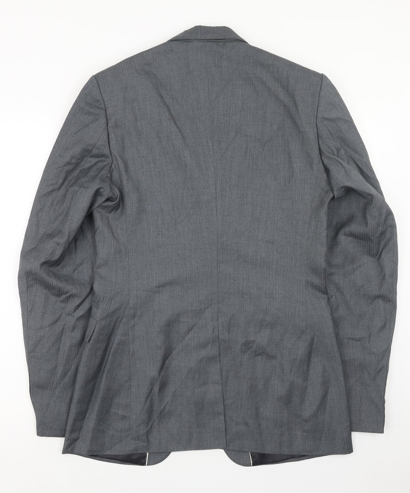 Preworn Mens Grey Polyester Jacket Blazer Size 36