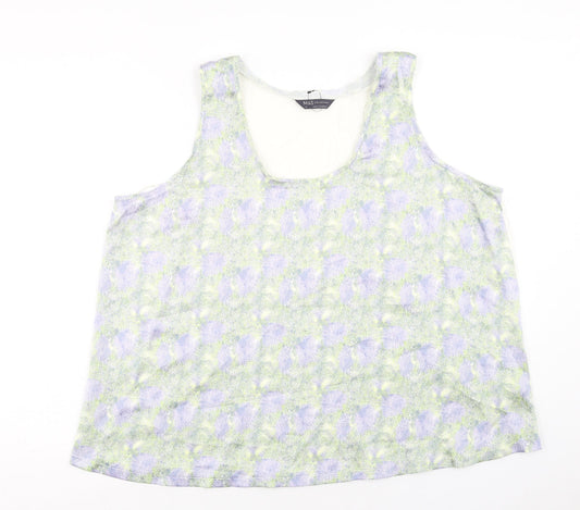 Marks and Spencer Womens Multicoloured Geometric Polyester Basic Blouse Size 18 Scoop Neck