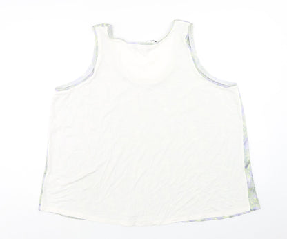 Marks & Spencer Womens Multicoloured Geometric Polyester Basic Blouse Size 18 Scoop Neck