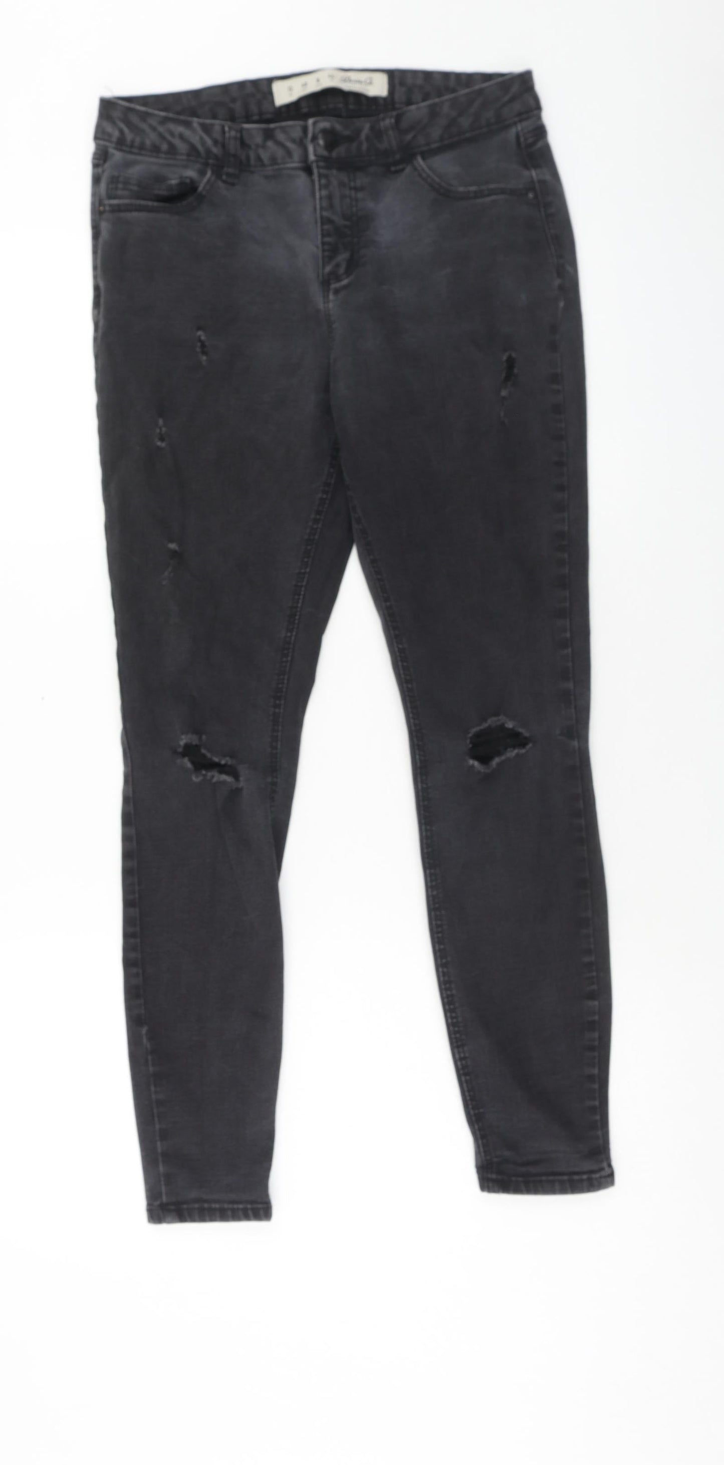 Denim & Co. Womens Black Cotton Skinny Jeans Size 12 Regular Zip