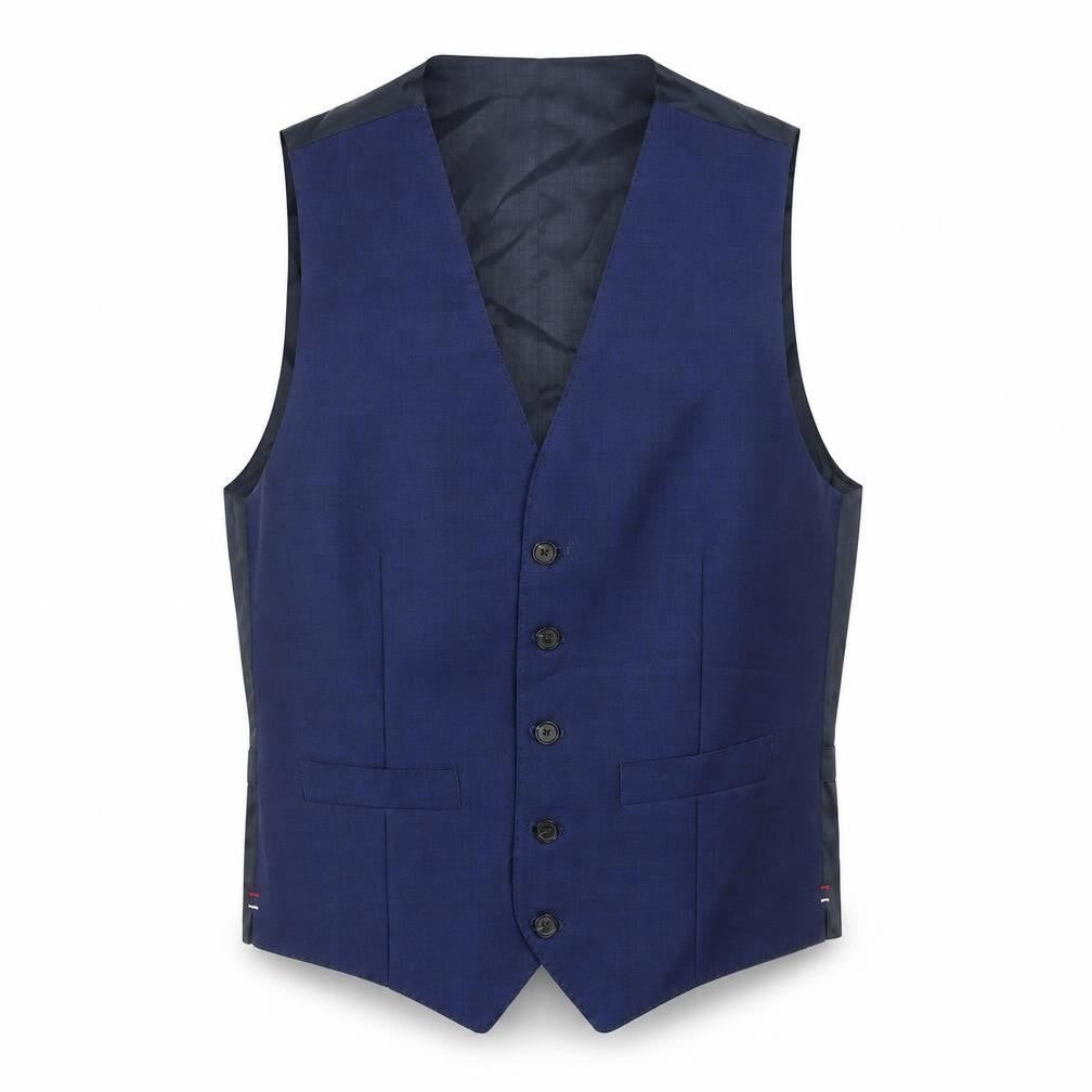 Marks & Spencer Mens Blue Wool Jacket Suit Waistcoat Size S