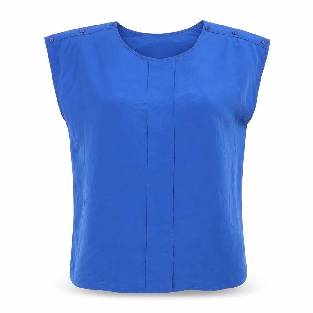 MIA Womens Blue Polyester Basic Tank Size 12 Round Neck