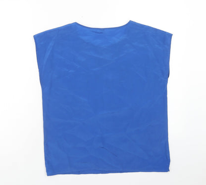 MIA Womens Blue Polyester Basic Tank Size 12 Round Neck
