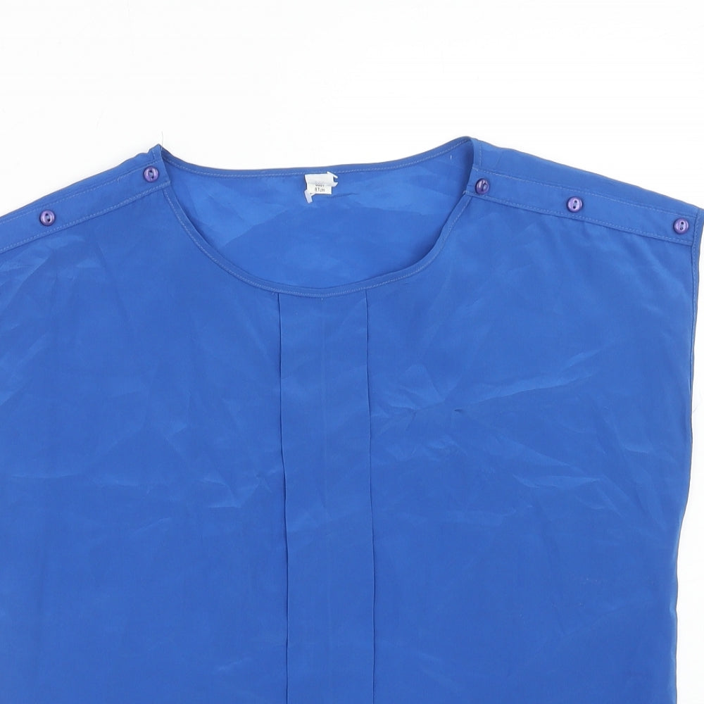 MIA Womens Blue Polyester Basic Tank Size 12 Round Neck