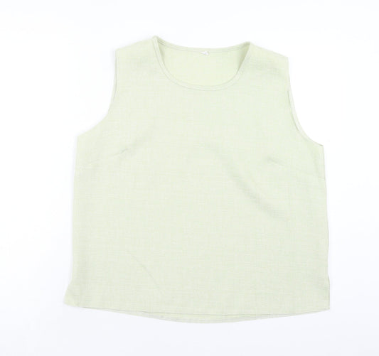 Preworn Womens Green Polyester Basic Tank Size M Scoop Neck