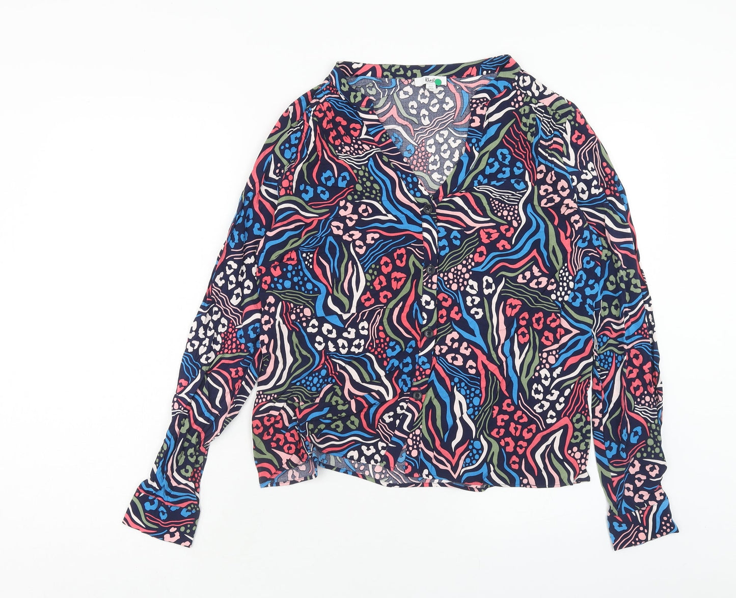 Khost Womens Multicoloured Geometric Viscose Basic Blouse Size 10 V-Neck - Mixed Prints