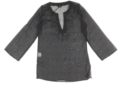 Atmosphere Womens Black Polyester Shift Size 10 V-Neck Pullover - Beach Cover up