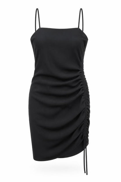 Zara Womens Black Polyester Slip Dress Size M Square Neck Pullover