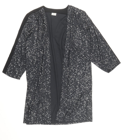 Preworn Womens Green Geometric Polyester Kimono Blouse Size 12 V-Neck