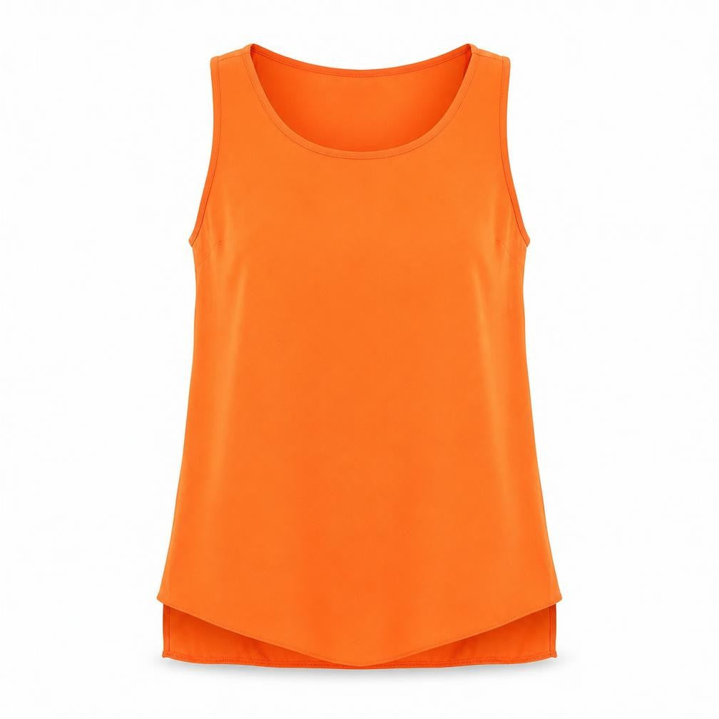 Dorothy Perkins Womens Orange Polyester Basic Tank Size 8 Round Neck