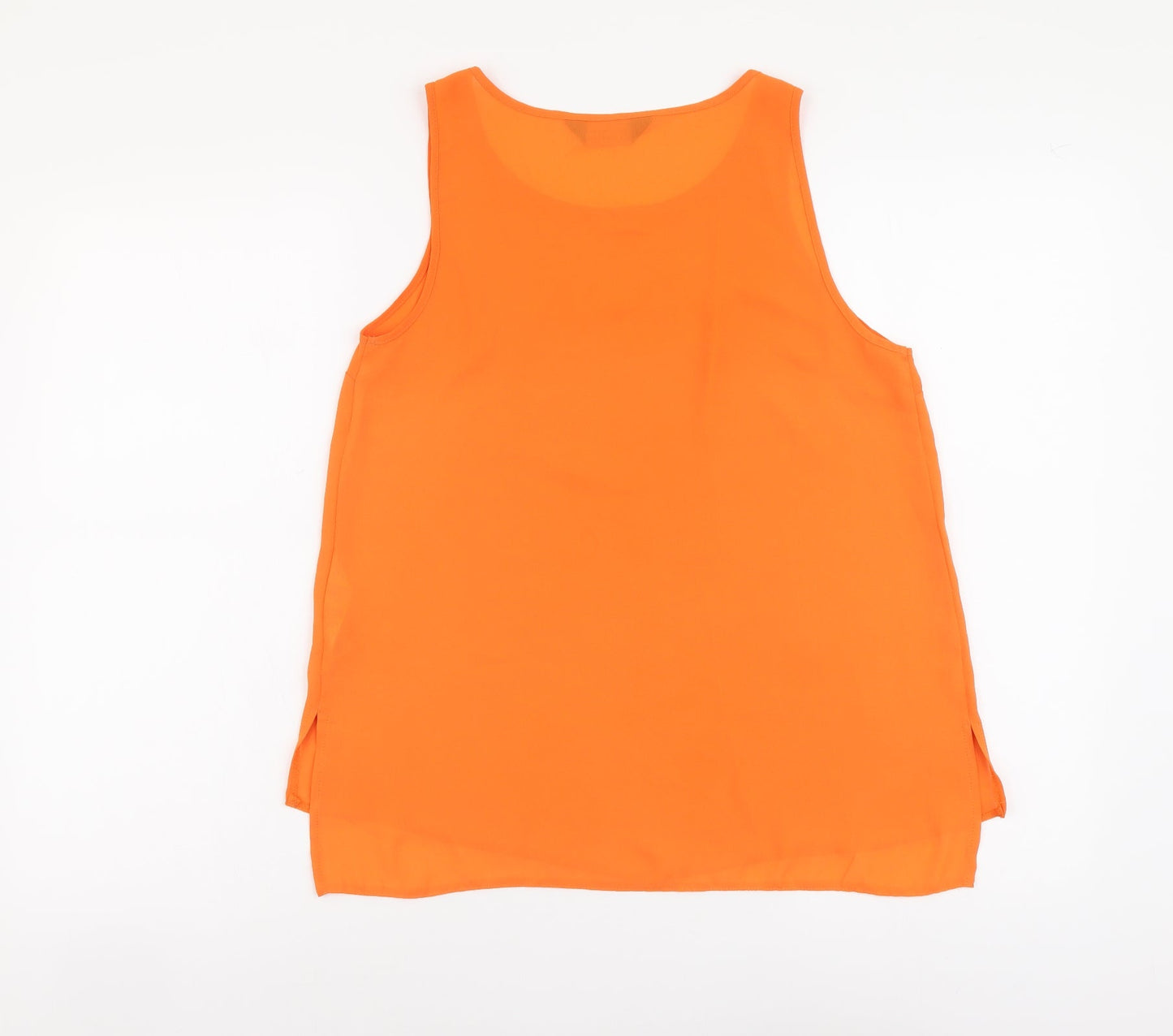 Dorothy Perkins Womens Orange Polyester Basic Tank Size 8 Round Neck