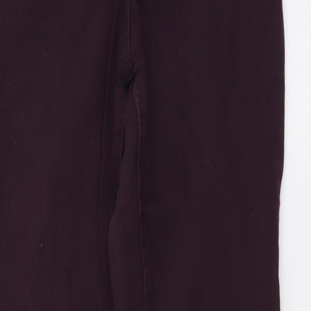 Marks and Spencer Womens Purple Cotton Skinny Jeans Size 10 L25 in Regular Button