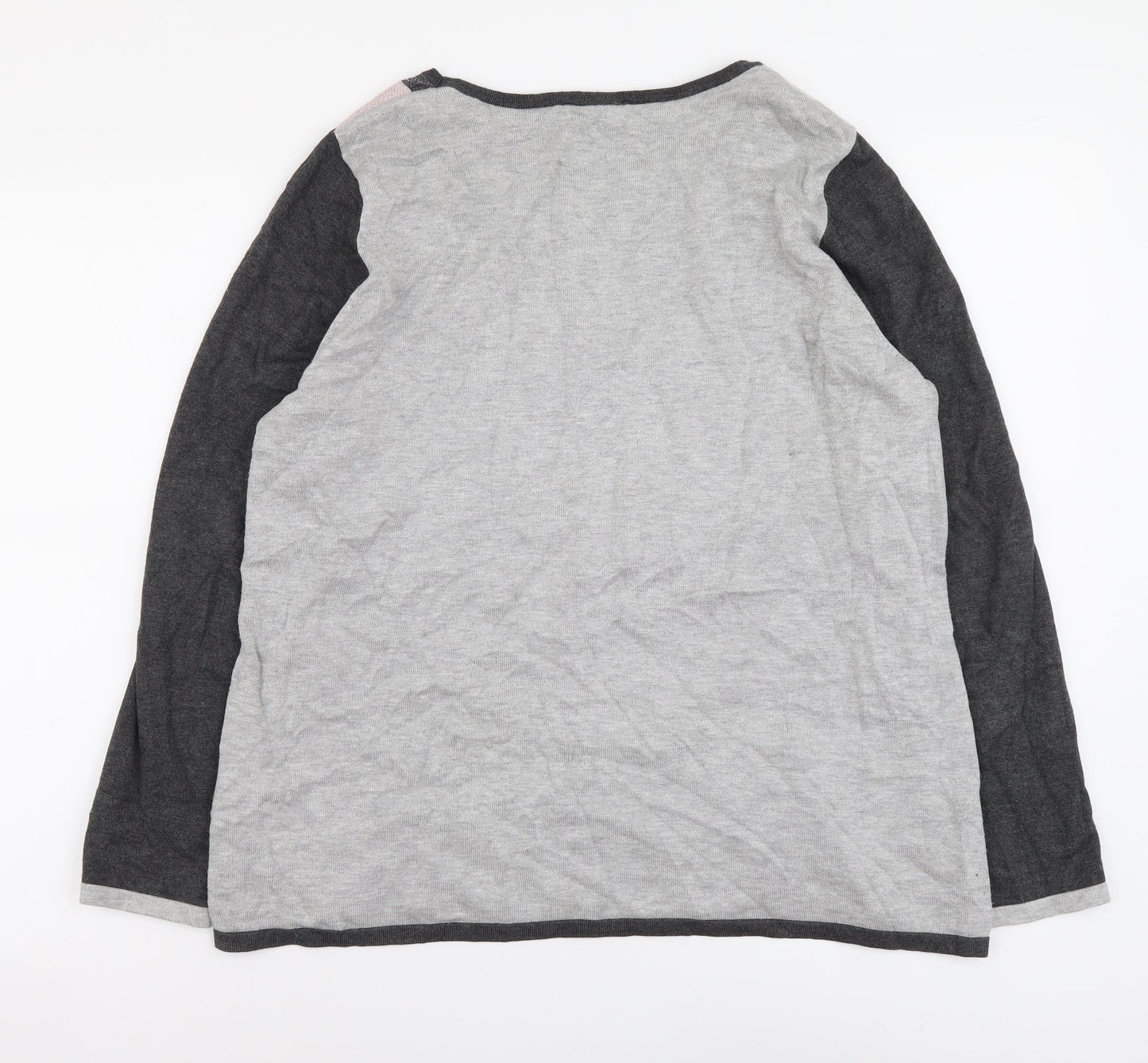 Anna Rose Womens Grey Boat Neck Viscose Pullover Jumper Size XL