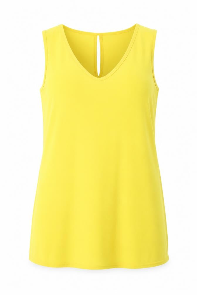 Boohoo Womens Yellow Polyester Shift Size 12 V-Neck Pullover