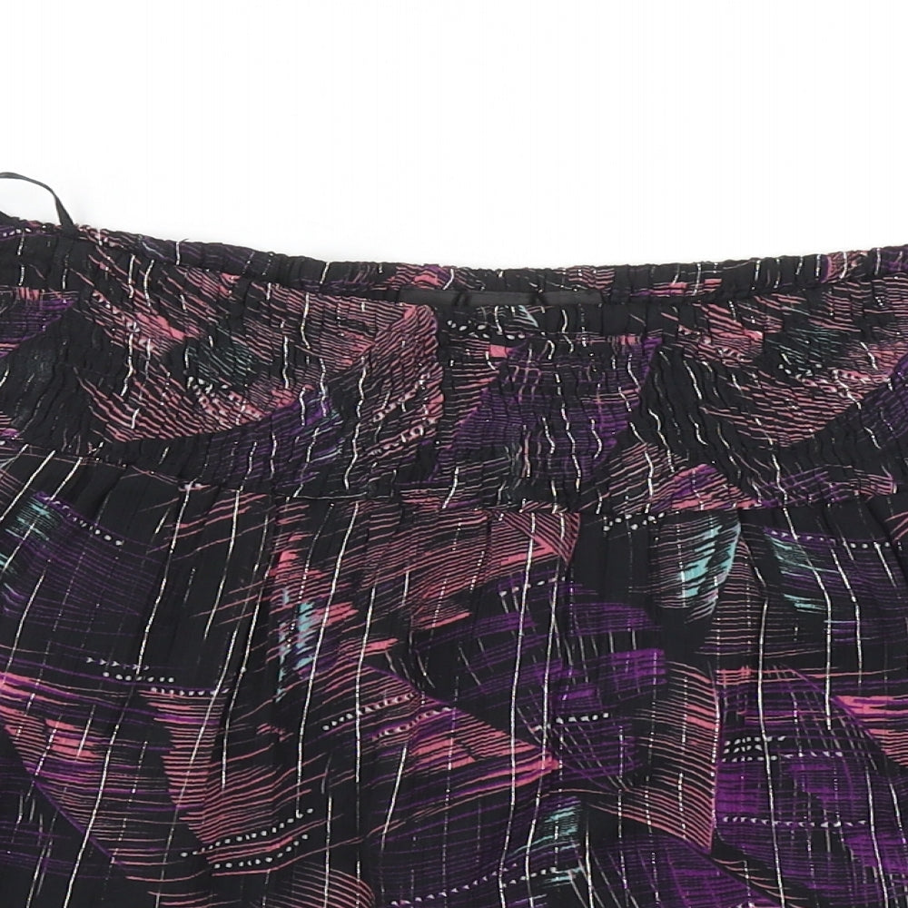Miss Selfridge Womens Black Geometric Polyester Mini Skirt Size 6