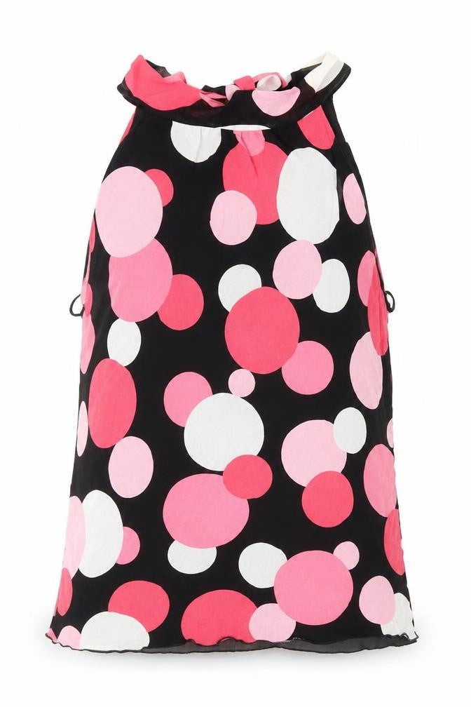 Spirit Womens Black Polka Dot Viscose Basic Blouse Size 12 Round Neck