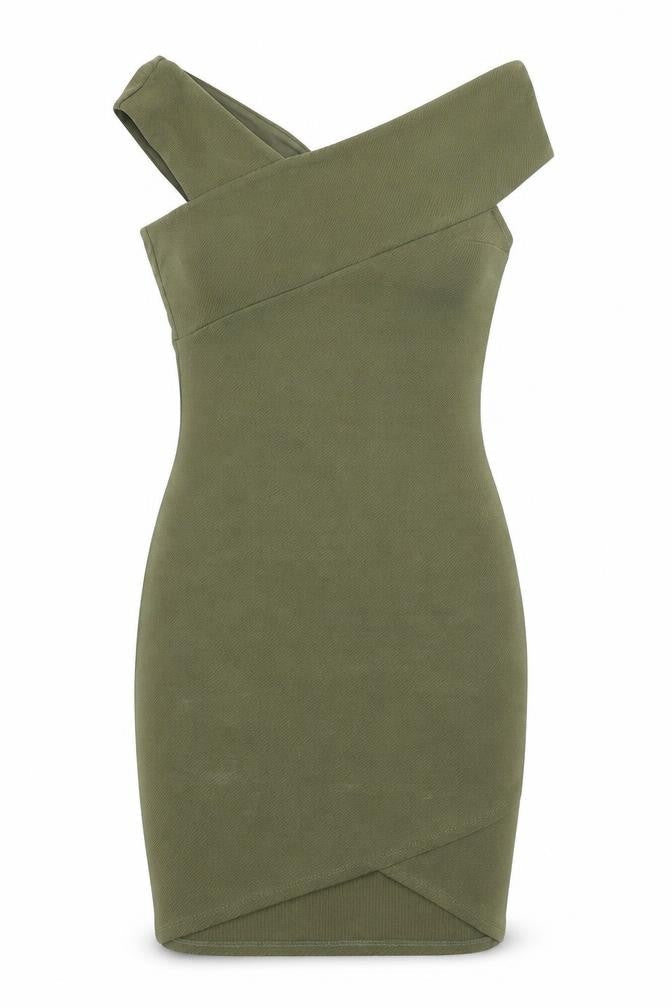 Miss Selfridge Womens Green Polyester Bodycon Size 10 V-Neck Pullover