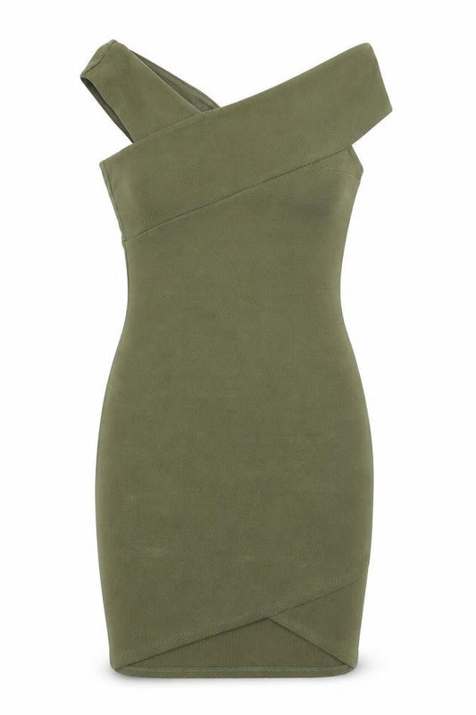 Miss Selfridge Womens Green Polyester Bodycon Size 10 V-Neck Pullover