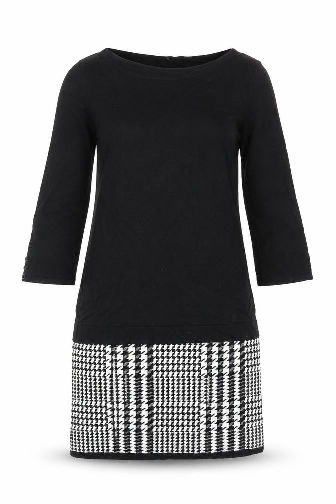 Preworn Womens Black Viscose Sheath Size M Round Neck Pullover