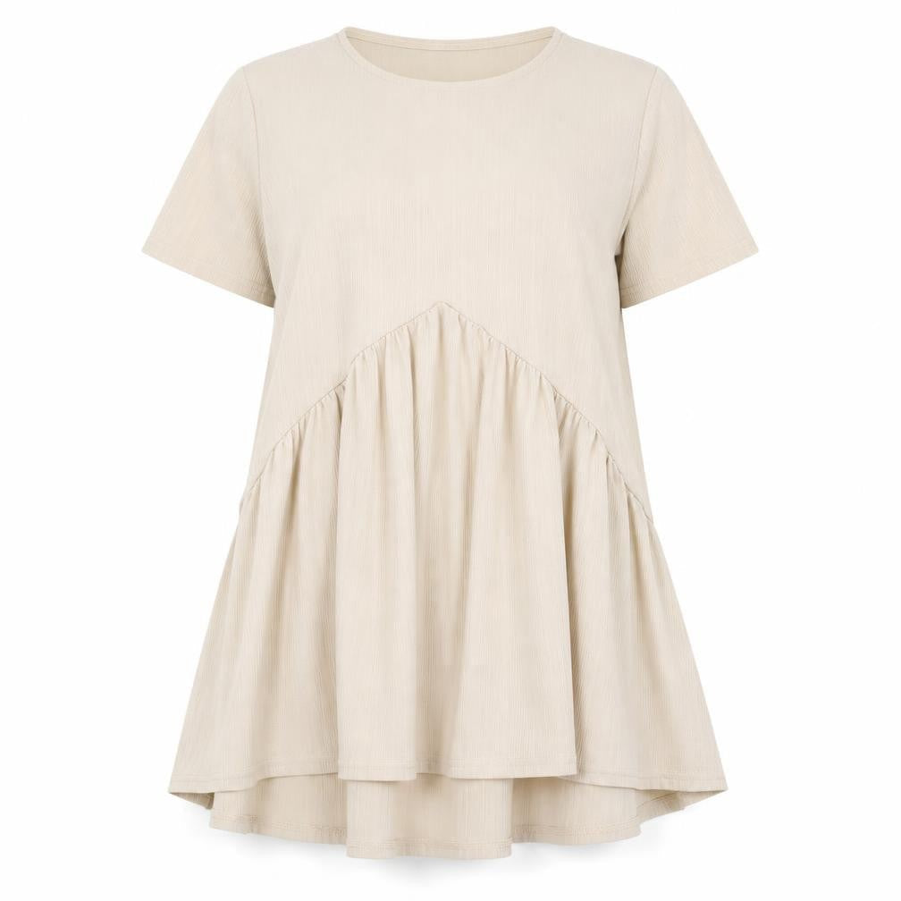 Blue Vanilla Womens Beige Polyester Shift Size S Round Neck Pullover