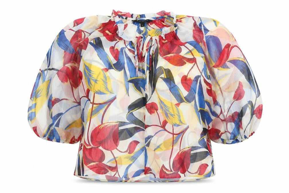 Peacocks Womens Multicoloured Geometric Polyester Basic Blouse Size 10 Round Neck