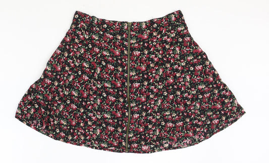 pers and needles Womens Multicoloured Floral Viscose A-Line Skirt Size L Button