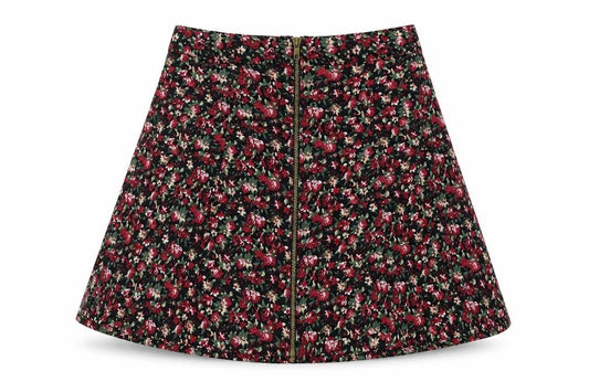 pers and needles Womens Multicoloured Floral Viscose A-Line Skirt Size L Button