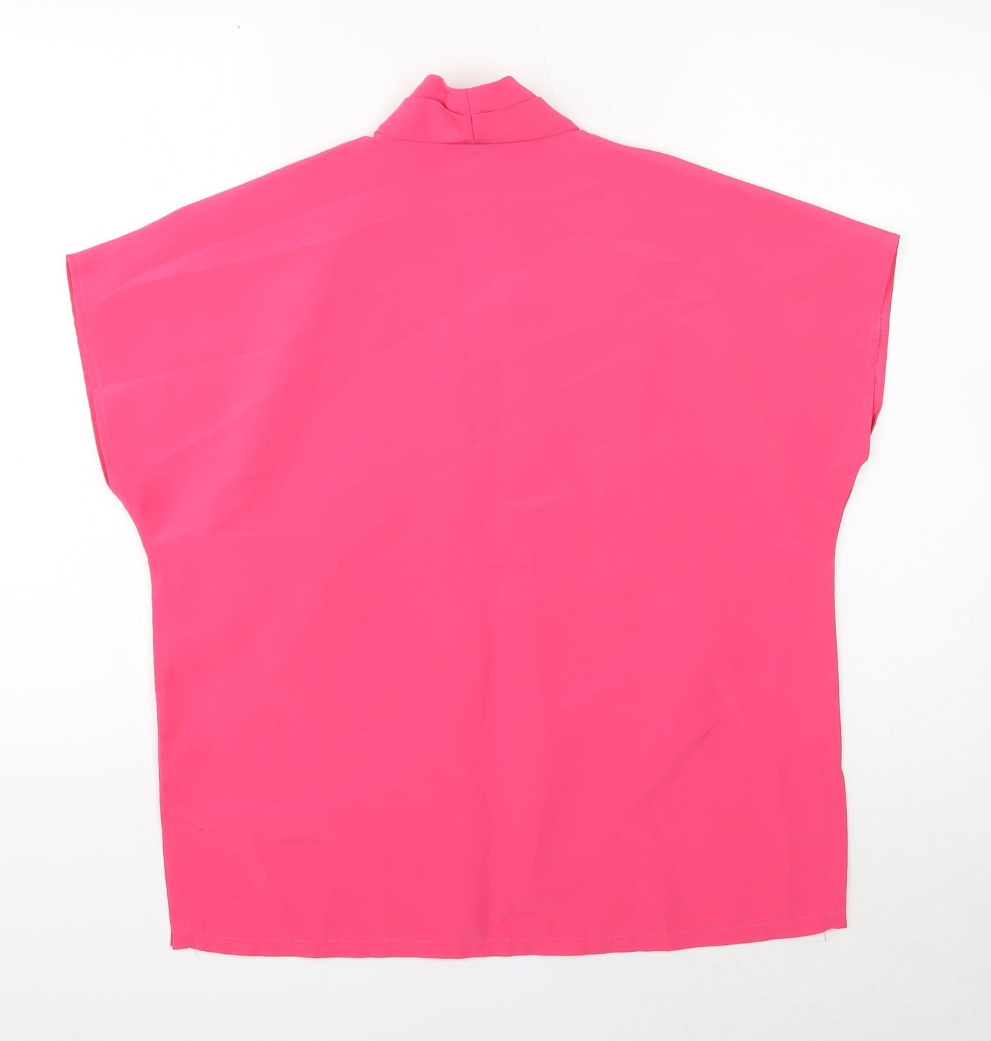 FASHION EXTRA Womens Pink Polyester Basic Blouse Size 14 V-Neck
