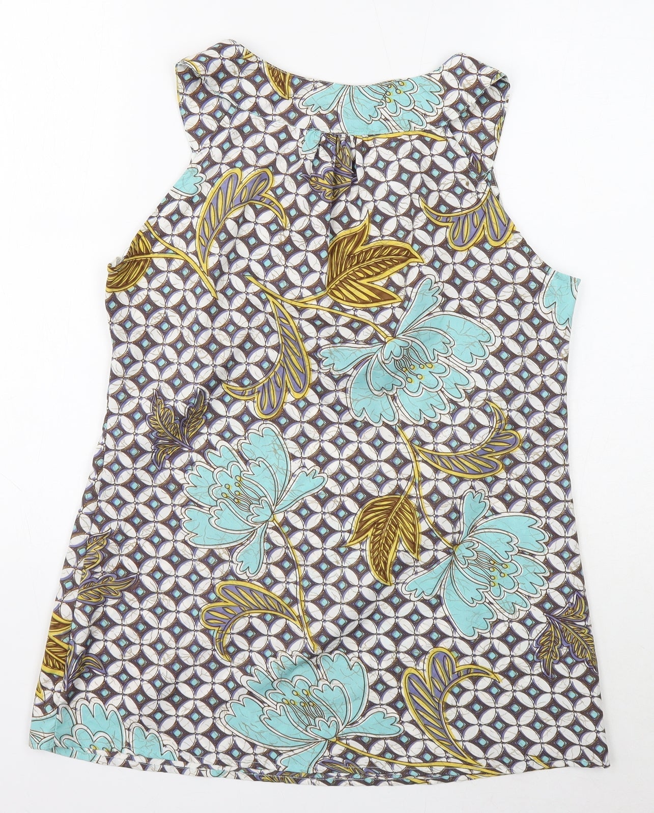 Wallis Womens Multicoloured Geometric Polyester Basic Tank Size S V-Neck